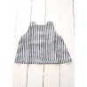 Sleeveless blouse, light stripes linen