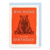 Carte postale + enveloppe "Big Hugs on your Birthday.."