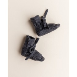 Merino Wool Booties - Dark Grey