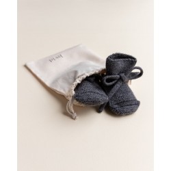 Merino Wool Booties - Dark Grey