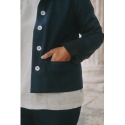 Robe à plis sans manches Uniforme, lin blanc