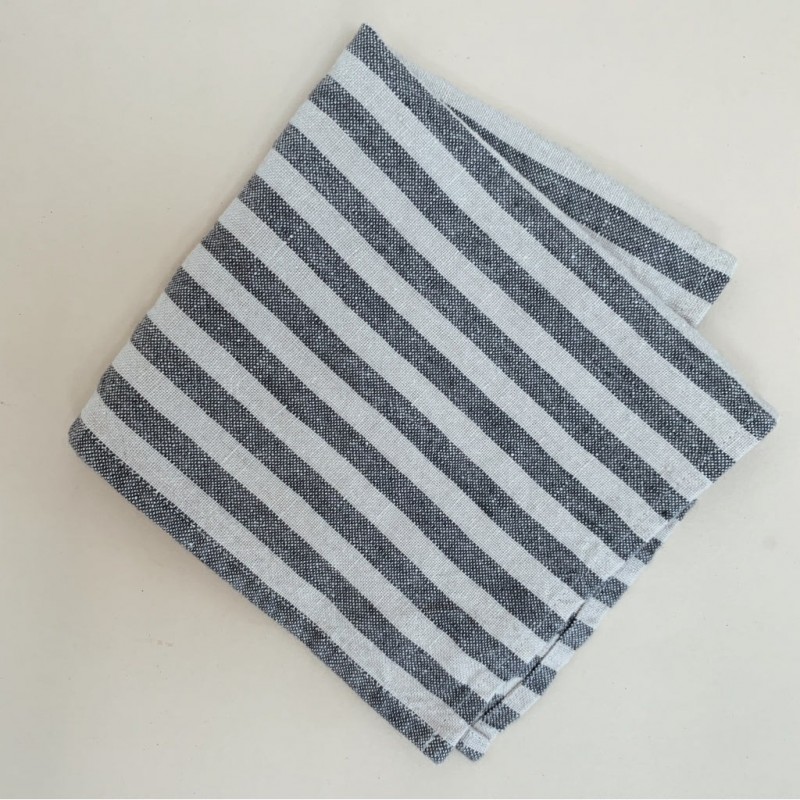 Linen Kitchen towel - Mustrad stripes