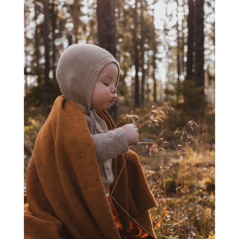 Merino Wool Dolly bonnet - Sand