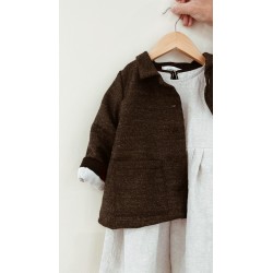 Baby jacket, brown wool drap