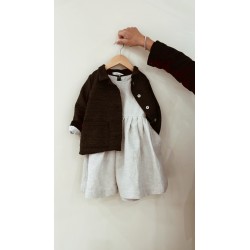 Veste bébé, drap de laine brun