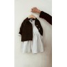 Baby jacket, brown wool drap