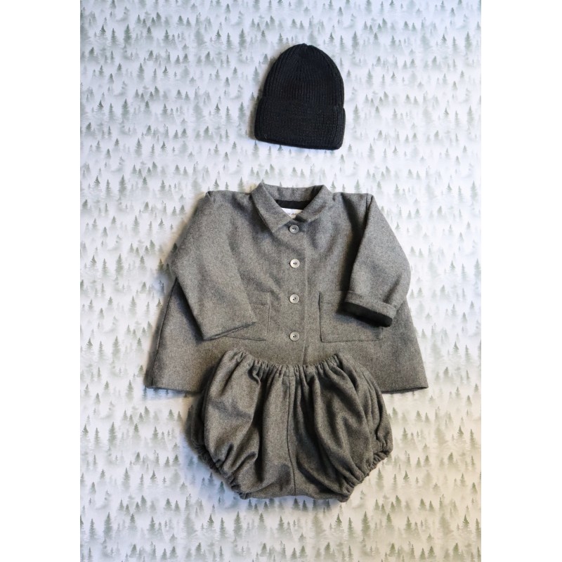 Veste bébé, lainage gris