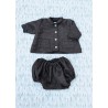 Veste bébé, drap de laine brun