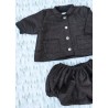 Baby jacket, brown wool drap