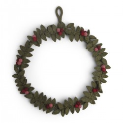 Wool grenn Wreath - brown