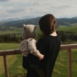 Pull en laine merinos taupe