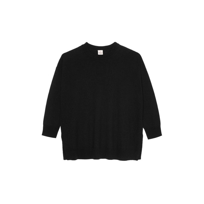 Jumper in merino wool, black