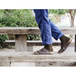 Wool ribbed socks, khaki