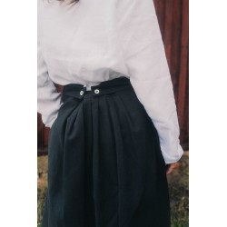 Pleated skirt, black denim