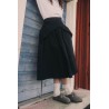 Pleated skirt, black denim