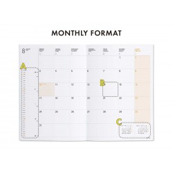 Hightide 2023 white Monthly Diary B6