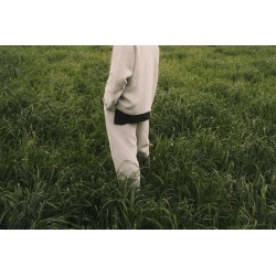 Long trousers, natural heavy linen