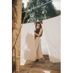 Long skirt, natural heavy linen