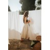 Long skirt, natural heavy linen