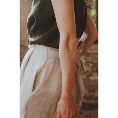 Trousers 05, natural heavy linen