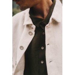 Man jacket, natural heavy linen