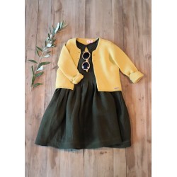 Robe à plis sans manches, lin vert