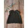 Blouse manches courtes, lin vert