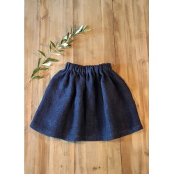 Skirt, indigo heavy linen