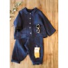 Veste enfant, lin épais indigo