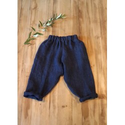 Classic trousers, heavy indigo linen