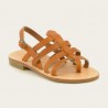 Kid sandals, natural leather