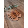 Kid sandals, natural leather