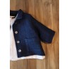 Veste bébé, lin épais indigo