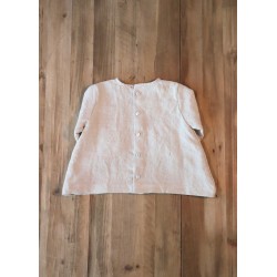 Blouse manches longues, lin beige