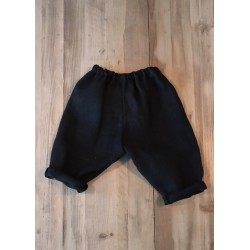 Classic trousers, black heavy linen