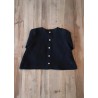 Long sleeves blouse, black linen