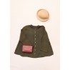 Pleated shirt, green linen