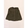 Pleated shirt, green linen