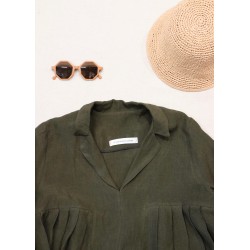 Blouse 11, green linen