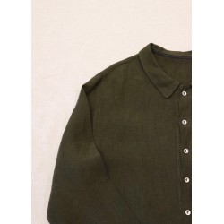 Man shirt, green linen