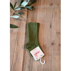 Ribbed knee high socks, seaweed