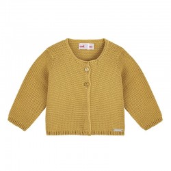 Garter stitch cardigan, mustard