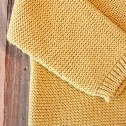 Garter stitch cardigan, mustard