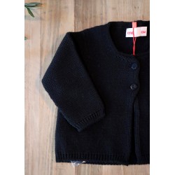 Garter stitch cardigan, black