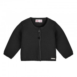 Garter stitch cardigan, black