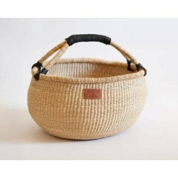 Large bolga basket, black handle