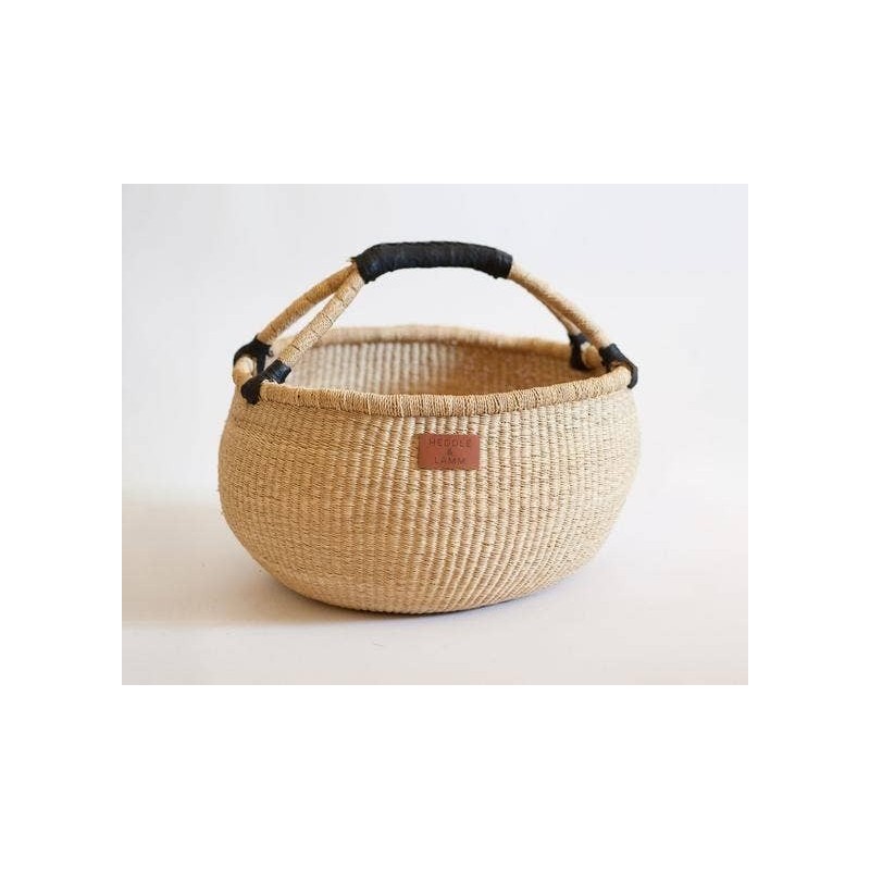 Large bolga basket, black handle