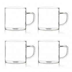 Set of 4 tea cups, glass